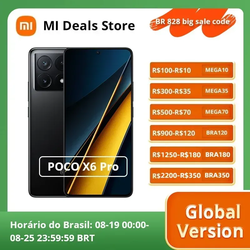 [J No Brasil] Smartphone Xiaomi Poco X6 Pro 256gb 8gb Ram